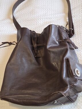 RUDSAK Brown Leather Drawstring Shoulder/crossbody Bag